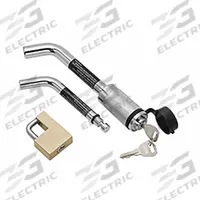REESE Receiver Lock: Dual Bent Pin, Silver, (2) Keys/Rubber Cap, Receiver Lock (MPN 7006100). Key specifications — Lock Type: Dual Bent Pin; Includes: Rubber Cap; Vehicle Class: II; Brand: REESE; Color: Silver; Product Type: Receiver Lock.