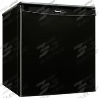 DANBY Mini Refrigerator: Black, 1.7 cu ft Total Capacity, 3 Shelves, Energy Star Certified (MPN DAR017A2BDD). Key specifications — Color: Black; Defrost: Automatic; Voltage: 115V AC; Energy Star Certified: Yes; Includes Water Dispenser: No; Door Hinge: Swing; Brand: DANBY.