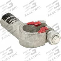 FUSION Battery Terminal: Left Elbow, Crimp, 1/0 ga, Black Color, Positive, Copper/Tin (MPN 4210P). Key specifications — Contact Material: Copper; Alignment: Left Elbow; Color Code: Black; Connection Type: Crimp; Gauge: 1/0 ga; Polarity: Positive; Brand: FUSION.