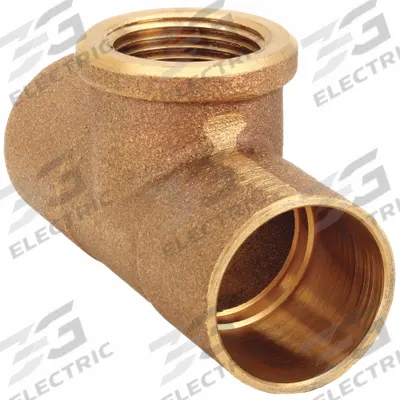 NIBCO Sweat Fitting Tee: 1 in CTS x 1 in CTS x 3/4 in Pipe, Cup x Cup x FNPT - Cast Copper & Bronze Tube Fittings