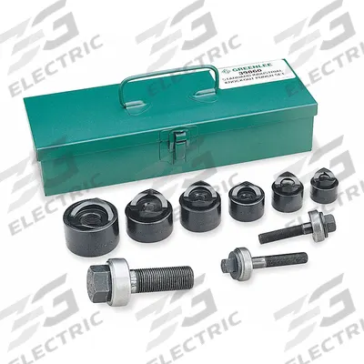 GREENLEE Knockout Punch Driver Set: 14 ga Max Sheet Metal Capacity-Steel, Falls Free - Greenlee Knockout Punch & Die Sets