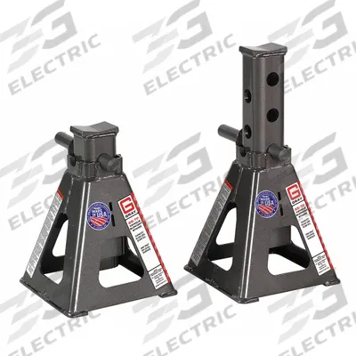 GRAY Jack Stand: Pin Adjustment, 25 ton Load Capacity, 20 in Max Extended Ht - Extra-Heavy-Duty Jack Stands