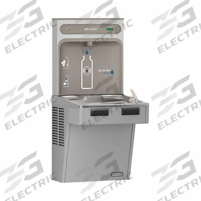 ELKAY Drinking Fountains: On-Wall, 8 gph @ 50°F, Touchless Sensor, Gray - On-Wall Single Drinking Fountains with Bottle Fillers