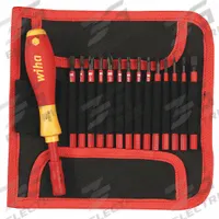 WIHA Multi-Bit Screwdriver: Phillips/Slotted/Square/Torx/Xeno Tip, 15 Tips, 2 3/4 in Overall Lg (MPN 28390). Key specifications — attr1205339: Slotted: 3 mm + 4 mm + 5.5 mm + 6.5 mm; attr1205303: WIHA.