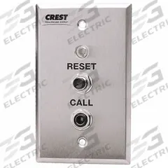 CREST HEALTHCARE SUPPLY Patient Room Station: Compatible with Nurse Call System, 2 3/4 in Overall Wd (MPN BS-8502C). Key specifications — Standards: FDA Listed; Manufacturer Part Number: BS-8502C; Color: Silver; Voltage: 12V DC; Brand: CREST HEALTHCARE SUPPLY; Call Station Type: Patient Room Station; Material: Stainless Steel; Compatible Product Type: Nurse Call System.