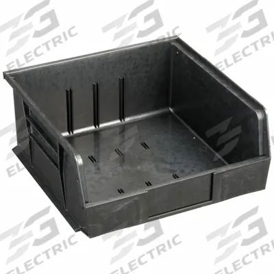 QUANTUM STORAGE SYSTEMS Conductive Bin: 11 in x 10 7/8 in x 5 in, Black - ESD Static-Control Plastic Bins