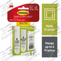 COMMAND Assorted Picture Hanging Strip: 0.75 in Overall Wd, 2.75 in_3.65 in Overall Lg, White, Foam (MPN 17209-ES). Key specifications — Brand: COMMAND; Material: Foam.
