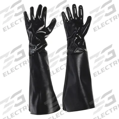 ECONOLINE Blasting Glove Set: Left/Right Hand, 6 in Dia x 24 in L, Rubber - Blasting Cabinet Gloves