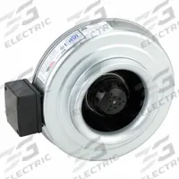 In-Line Duct Fan: 502 cfm Max., 8 in Duct, 137 W, 120V AC, 1 Ph, IP44, Galvanized Steel (MPN 45018). Key specifications — Includes: Mounting Bracket; Brand: FANTECH; Speed Controllable: Yes; High-Efficiency Motor: No; Nameplate Voltage: 120V AC; Number of Speeds: 1; Airflow @ 0.000 in SP - Range: 500 to 749 cfm; High-Efficiency Motor_Broad: Standard-Efficiency Motor.