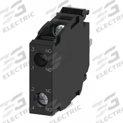 SIEMENS Contact Block: 22 mm Panel Mounting Size, 1NO/1NC, Momentary, 3SU1 Series, Screw Terminals (MPN 3SU1400-1AA10-1FA0). Key specifications — Switch Action: Momentary; Terminal Connection Type: Screw Terminals; Brand: SIEMENS; Compatible with Series: 3SU1.