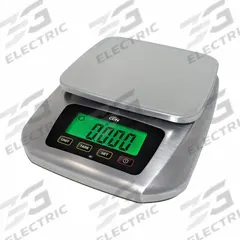 CDN Food Scale: 7 in Weighing Surface Dp, 6 3/8 in Weighing Surface Wd, 2 in Overall Ht, LCD, SD2220. Key specifications — Readability: 0 lb:0.1 oz; Brand: CDN; IP Rating: IP68.