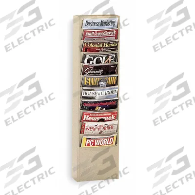 APPROVED VENDOR Literature Rack: 11 Compartments, Tan, Steel - Wall-Mounted Literature Racks