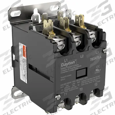 Dayton Definite Purpose Magnetic Contactor: 3 Poles, 208-240V AC, 40 A - Non-Reversing Definite Purpose Contactors