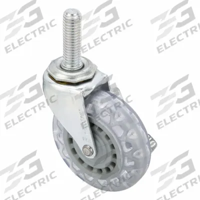 SHEPHERD CASTER Stem Caster: 3 in Wheel Dia., 13/16 in Wheel Wd, 3 1/2 in Mounting Ht, Swivel - NSF-Listed Sanitary Threaded Stem Casters
