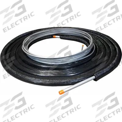 DURO LINE Steel Refrigerant Lineset: 50 ft Lg, 1/2 in Insulation, 3/8 in Plain Liquid - Insulated Line Sets