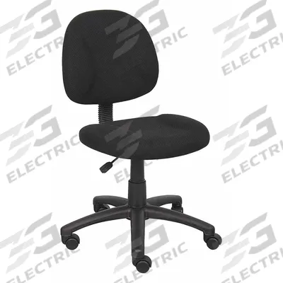 BOSS Office Chair: Black, Fabric Material, 14 1/2 in Back Ht, 18 1/2 in Seat Wd - Armless Office Chairs