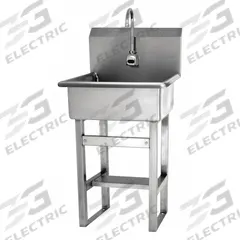 SANI-LAV Hand Sink: 46 1/2 in Overall Ht, 20 in Bowl Lg, 9 in Bowl Dp, 0.5 gpm Flow Rate, Sensor (MPN 524B-0.5). Key specifications — Includes Side Splash: Side Splash Not Included; Power Source: Battery Powered; Brand: SANI-LAV.