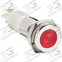 APPROVED VENDOR Flush Panel Light: 10 mm Panel Mounting Hole Dia, LED, Red, Flush Head, H10 (MPN 24M104). Key specifications — Brand: APPROVED VENDOR; Electrical Connection: 0.11 Male Quick Disconnect.