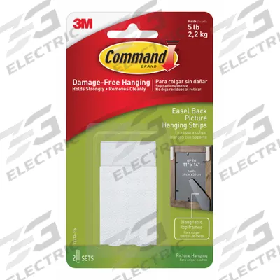 COMMAND Medium Picture Hanging Strip: 0.75 in Overall Wd, 2.75 in Overall Lg, White - Picture-Hanging & Adhesive Hook Replacement Pieces