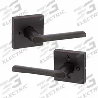 KWIKSET Door Lever Lockset: Privacy Lever Locksets, Bronze, ADA Compliant (MPN 730LSL-SQT-11P-6AL-RCS). Key specifications — Ligature Resistance: Not Ligature-Resistant; Brand: KWIKSET; Lockset Function ANSI Code: F76; Visual Indicator Message: No Message; Lockset Style: Rose; ADA Compliant: Yes; Finish: Satin Bronze-Plated, Blackened, Satin Relieved, Clear Coated : Zinc.