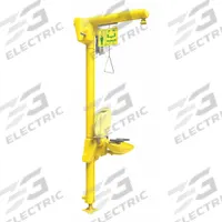 BRADLEY Shower with Eyewash: Floor Mnt, Covered, Plastic Bowl, Galvanized Steel Pipe, 120 V AC (MPN S19-304GABL). Key specifications — Voltage: 120 V AC; Electrical Connection: Hardwired; Brand: BRADLEY; Indicators: Power Indicator Lights.
