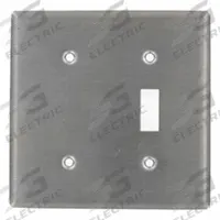 LEVITON Wall Plate: Combo, 2 Gang, Silver, Std Size (MPN 84077-40). Key specifications — Brand: LEVITON; Material: Stainless Steel.