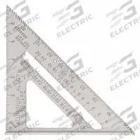WESTWARD Rafter Angle Square: 7 in Square Size, Aluminum, Powder, 1/8 in, 1/8 in, SAE, Aluminum (MPN 4MRX4). Key specifications — attr936134: 1/8 in; attr936137: Hip and Valley Rafter Scale; attr934763: WESTWARD; attr984589: Inch; attr984960: Aluminum.