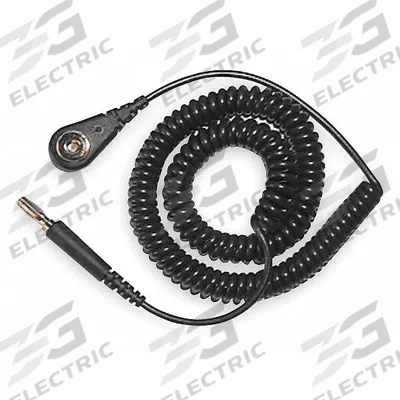 POMONA Static Control Cord: Built-In Megohm Resistor, 6 ft Cord Lg - Snap-Connecting Antistatic Cords