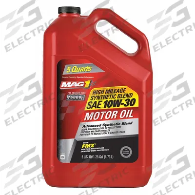 MAG 1 Engine Oil: Synthetic Blend, Biodegradable, 5 qt Size, Bottle, 10W-30 - Gasoline Engine Oil