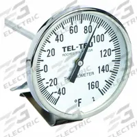 TEL-TRU Laboratory Dial Thermometer: -40°F to 160°F, +/- 1% Accuracy, 8 in Stem Lg, Fahrenheit (MPN LT225R-8/23100853). Key specifications — Accuracy: +/- 1%; Brand: TEL-TRU; Temperature Units: Fahrenheit.