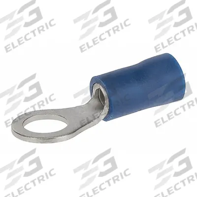 POLARIS Ring Terminal: Blue, Vinyl Insulation, #10 Stud Size, 12 AWG to 10 AWG Wire Sizes - Insulated Ring Terminals