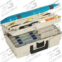 PLANO MOLDING Small Parts Storage System: 17 5/8 in x 12 in x 7 3/8 in, Beige/Blue, 20 Adj Dividers (MPN 135010). Key specifications — ESD Conductive: Not Electrostatic Discharge Conductive; Color: Beige/Blue; Brand: PLANO MOLDING; Material: Plastic.