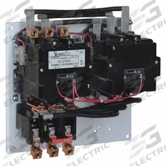 SQUARE D NEMA Magnetic Motor Starter: Reversing, 3 Poles, NEMA Size 4, 135 A, 120V AC Coil (MPN 8736SFO3V02S). Key specifications — Brand: SQUARE D; Coil Voltage: 120V AC; Phase: Three; Operator: None; Terminal Connection Type: Screw Clamp Terminals; Includes Pilot Light: No; Operator Controls: None; Auxiliary Contacts Included: No Auxiliary Contacts Included.