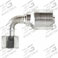 PARKER Hydraulic Crimp Fitting: Steel x Steel, 90° Elbow, -16 For Hose Dash Size, ORS x Crimp (MPN 1J577-16-16). Key specifications — Fitting Gender: Female x Genderless; Fitting Connection Type: ORS x Crimp; For Hose Dash Size: -16; Thread Size: 0.511"-27; Brand: PARKER.