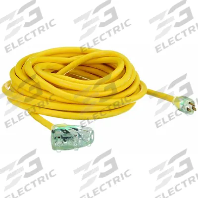 APPROVED VENDOR Extension Cord: Outdoor Use, 50 ft Lg, 3 Outlets, 5-15P, 10/3, SJTOW - Outdoor Extension Cords with Multiple Outlets