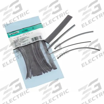 PANDUIT Heat Shrink Tubing Kit: 8 Pieces, 1/2 in/3/4 in 1 in/3/8 in, 2:1, 6 in - Heat Shrink Tubing Assortment Kits
