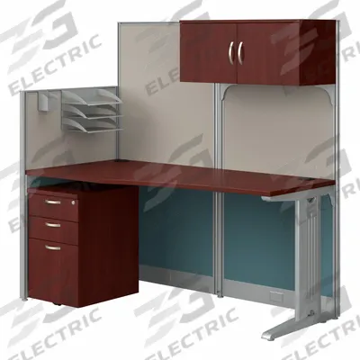BUSH BUSINESS FURNITURE Modular Cubicle Workstation: 63 in Overall Ht, 64 in Overall Wd - Office Cubicles with Privacy Panels