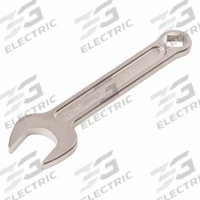 TEKTON Open End Wrench: Chromium Molybdenum Steel, Satin, 20 mm Head Size - Metric, Single End, Open End Wrenches