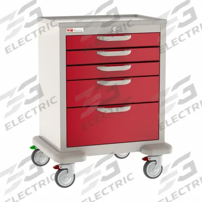 METRO General Medical Supply Cart with Drawers: Polymer/Steel, (2) Swivel/(2) Swivel with Brake - General Medical Supply Carts with Drawers
