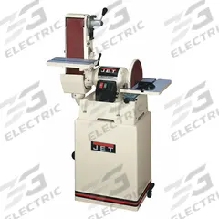 JET Belt and Disc Sander: For Wood, 230 V, Single-Phase, 1 1/2 hp, 6 in x 48 in Belt, 12 in Disc (MPN 708598K). Key specifications — attr564072: Single-Phase; attr650959: Wood; attr564036: JET.