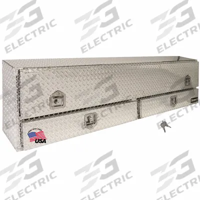 BUYERS PRODUCTS Truck Box with Drawers: Topside Truck Box, Single Flip-Up Door Lid, T-Handle - Single Flip-Up Door Topside Boxes with Drawers