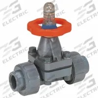 HAYWARD Diaphragm Valve: 1 1/4 in, PVC, 2-Way, NPT x Socket, 150 psi Max Pressure (CWP), EPDM/PTFE (MPN DAB1012UPF). Key specifications — Diaphragm Material: EPDM; Special Features: Position Indicator; Brand: HAYWARD.