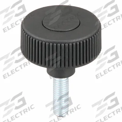 KIPP Hand Knob: Knurled, Plastic w/ Steel Thread, M10 Thread, 30 mm Thread Lg - Knurled Knobs with Threaded Stud