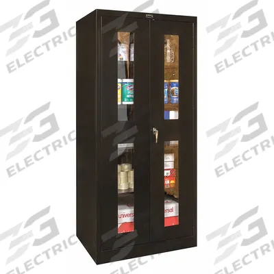 APPROVED VENDOR Storage Cabinet: 36 in x 24 in x 72 in, Frame, 4 Adj Shelves, Black, Black - Commercial Clearview Shelf Cabinets