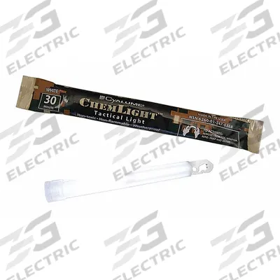 CHEMLIGHT BY CYALUME TECHNOLOGIES Lightstick: White, 30 min Light Duration, 6 in Overall Lg - Heavy-Duty Lightsticks