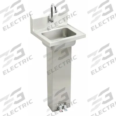 ELKAY Hand Wash Sink Kit: 1 Stations, 6 in Bowl Dp, 12 in Bowl Lg, 9 1/4 in Bowl Wd - One-Station Wall-Mounted Hand Sinks with Faucets