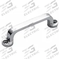 SUGATSUNE Pull Handle: Unthreaded Holes, Stainless Steel, Silver, 3.8 mm x 20 mm Screw Size (MPN FT-100). Key specifications — Brand: SUGATSUNE; Projection Type: Non-Recessed; Material: Stainless Steel; Finish: Mirror; Color: Silver; Folding Type: Fixed; Mounting Type: Unthreaded Holes; Screw Size: 3.8 mm x 20 mm.