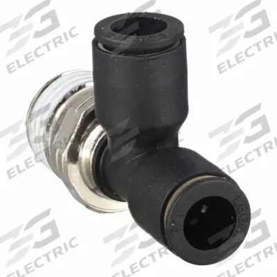 LEGRIS Push-Fit Tee Fitting: 5/16 in OD x 5/16 in OD x 1/8 in Pipe Size, Tube x Tube x MNPT - Nylon & Nickel-Plated Brass Tube Fittings