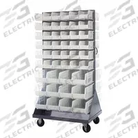 QUANTUM STORAGE SYSTEMS Mobile Louvered Floor Rack: 36 in x 24 in x 72 in, 96 Bins Included, Clear (MPN QMD-36H-230240CL). Key specifications — Bin Width: (72) 5-1/2 in; Color: Gray; Caster Wheel/Configuration: (2) Rigid; Bin Color: Clear; Bin Depth: (72) 10-7/8 in; Bin Height: (72) 5 in; Includes: (24) QUS240CL Bins; Brand: QUANTUM STORAGE SYSTEMS.