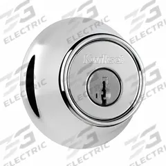 KWIKSET Single Cylinder Deadbolt: Cylindrical, 1 3/4 in Door Thick - Max, Chrome (MPN 660-26-SMT-RCAL-RCS/5303-K3). Key specifications — ADA Compliant: No; Brand: KWIKSET; Finish: Bright Chromium-Plated; Keyway Type: Kwikset KW1; Includes Core: Core Included.